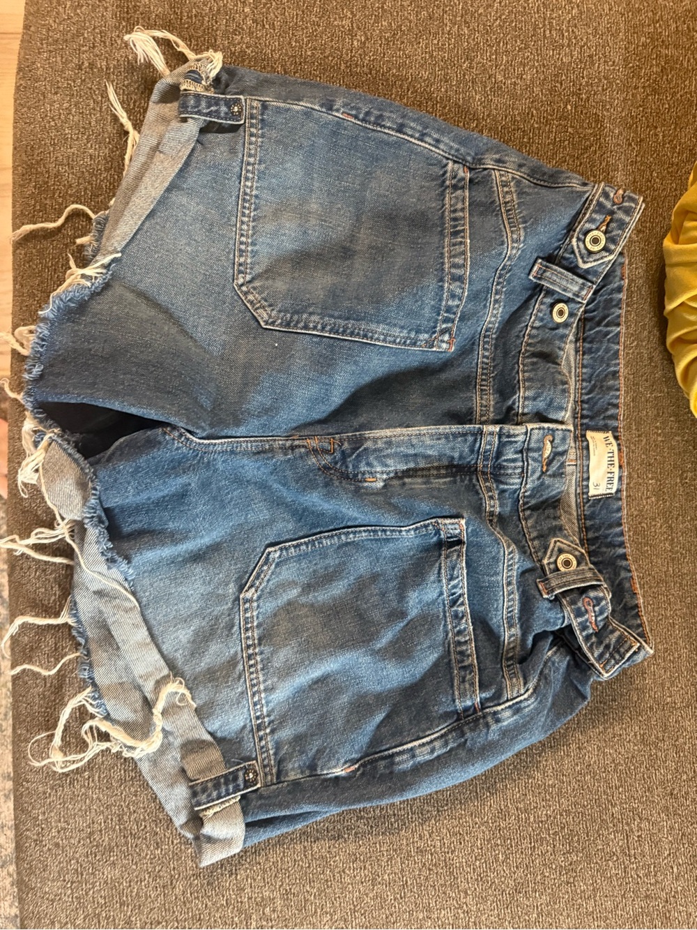 Free People Distressed Blue Denim Cutoff Shorts